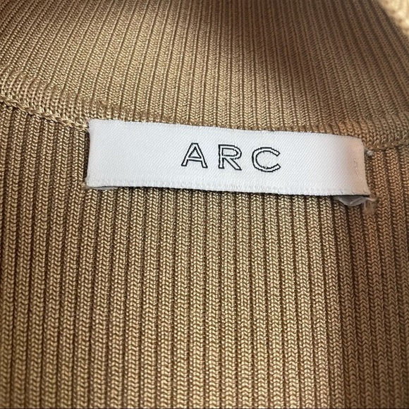 ARC Tan Livy Dress Midi Ribbed bodycon Keyhole - Picture 8 of 9